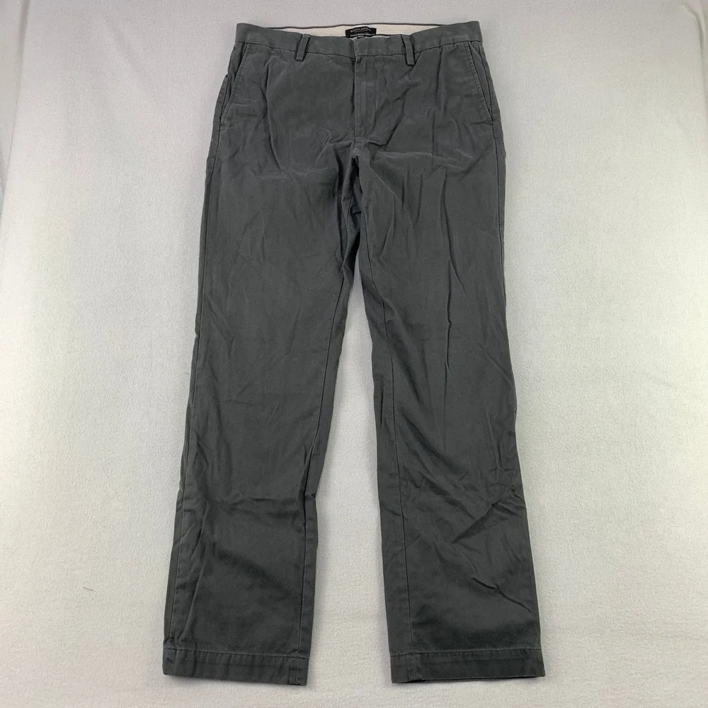 Banana Republic Emerson Chino Pants Mens 34x34 Gray Casual Cotton Straight Leg